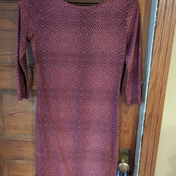 Mudd Red Bodycon Dress Scoop Neck 3/4 Sleeve - Picture 8 of 8